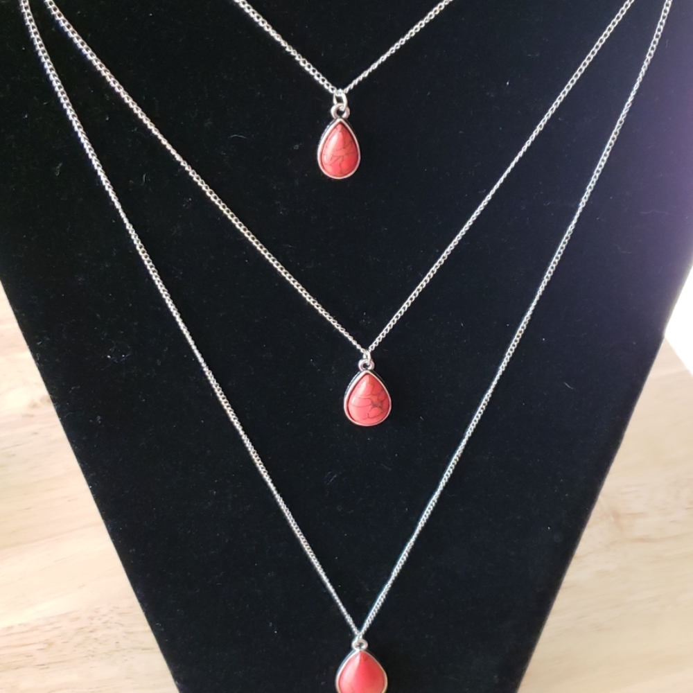 Mountain Tears Red Necklace